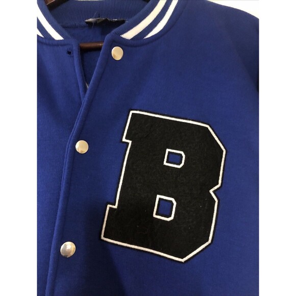 BOOHOOMAN VARSITY BOMBER JACKET Medium Blue Limited Edition 2013 Patches READ - Picture 5 of 11